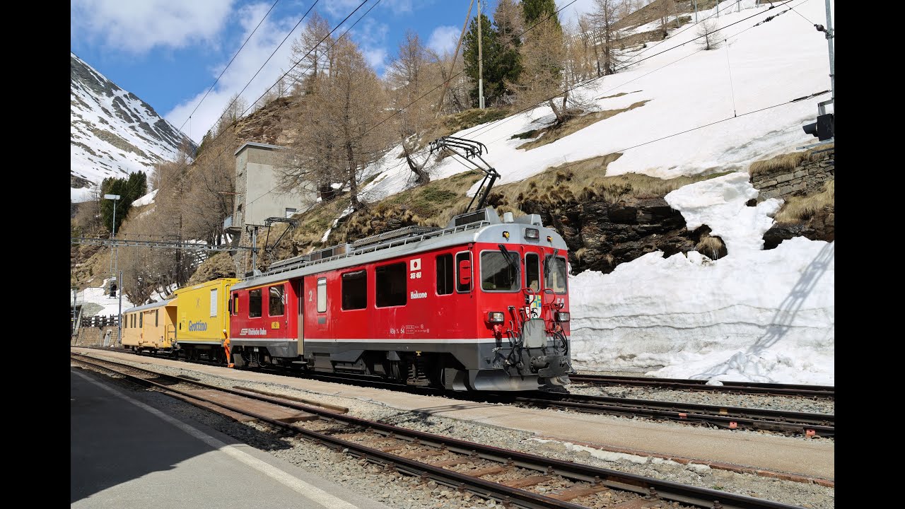 RhB; Zugalltag am Berninapass (inkl. Bernina Express), Schulungsfahrten mit TW Nr.54, 16./17.04.2024