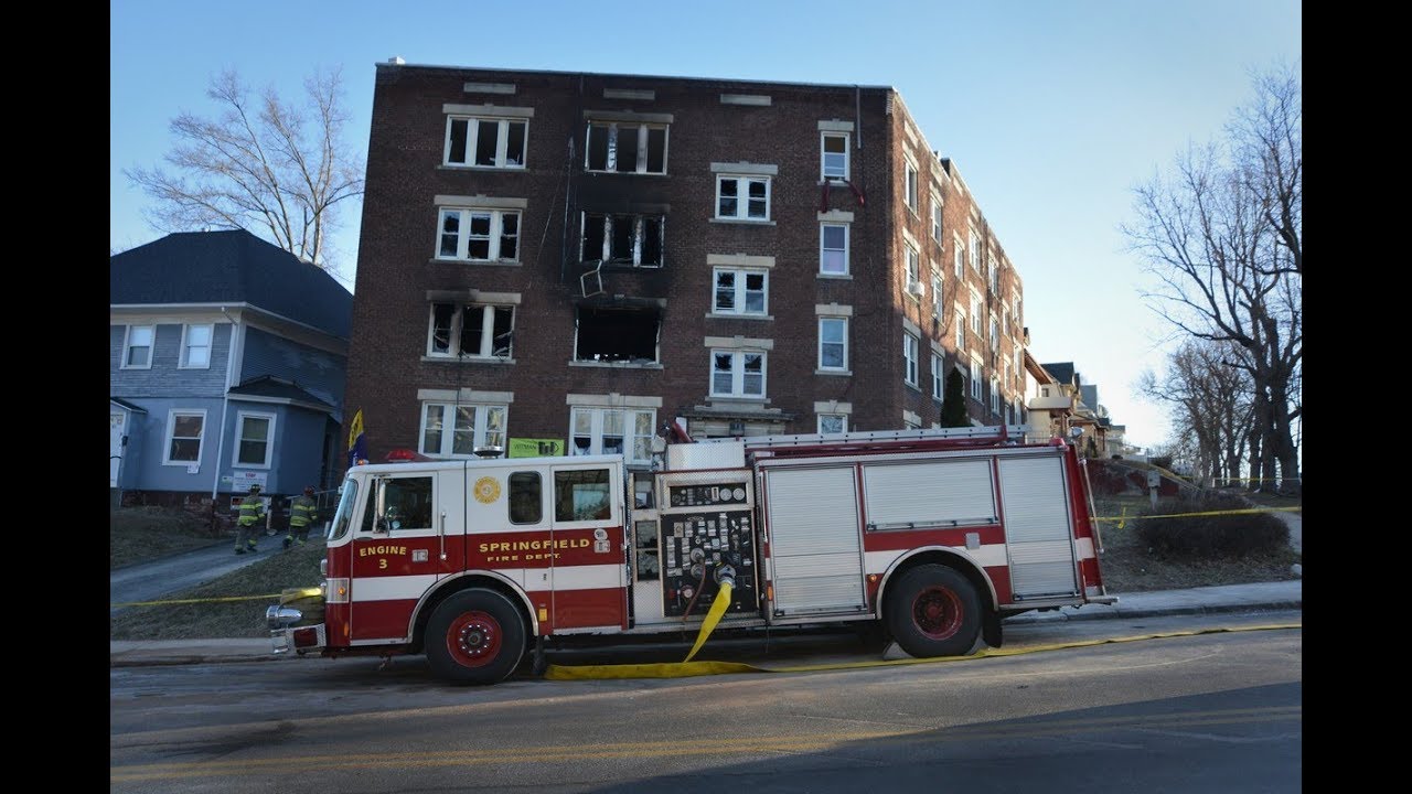 Aftermath of fatal fire scene at 49 Belmont St  in Springfield on Monday