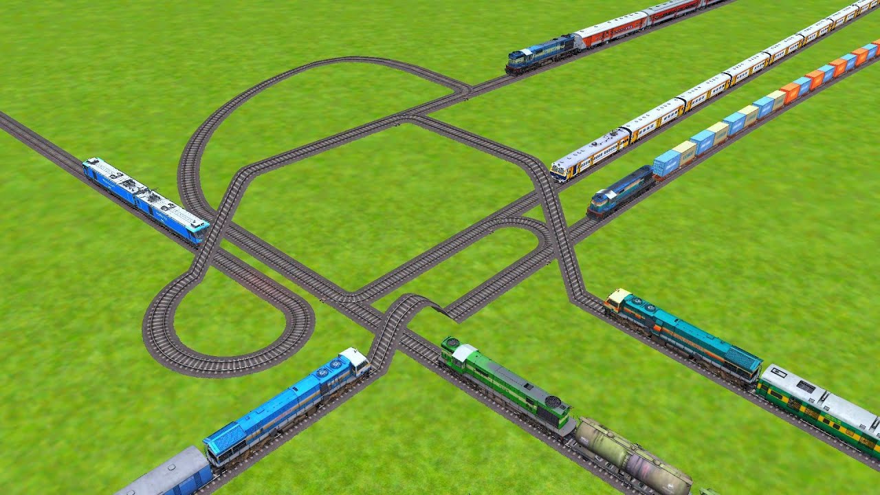 All Realstic Trains Crossing On Daimond 3D Curved Animated Railroad Tracks Zig Zag Tracks || #train 