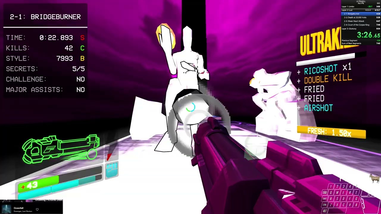 Ultrakill | 2-1: Bridgeburner | Violent | P% Speedrun | 45.504