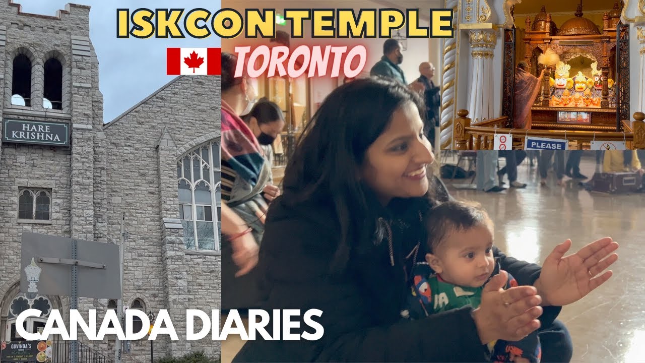 Canada ka ISKCON Temple & Desi Food without Onion/Garlic | Kabir's first Temple visit | Canada Vlogs