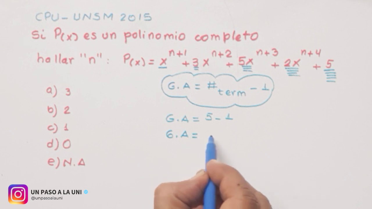 FIJA DE ADMISIÓN ︱EJERCICIOS RESUELTOS PASO A PASO︱ALGEBRA︱POLINOMIOS #09︱UN PASO A LA UNI - ELEDATA