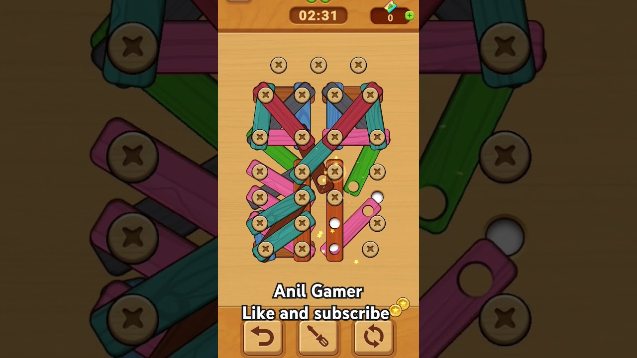 Woodle -wood Screw Puzzle level 55