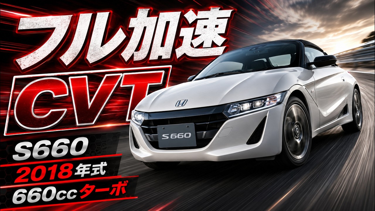 ホンダ S660 (CVT) 0-140km/h フル加速！660ccターボエンジンの実力を徹底検証！エンジン始動 & 巡航回転数　HONDA S660 turbo