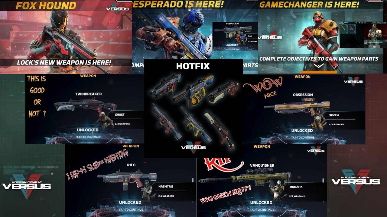 7 NEW WEAPON UNLOCKED FOXHOUND DESPERADO GAMECHANGER TWINBREAKER OBSESSION K1L0 VANQU1SHER MCVS 2020