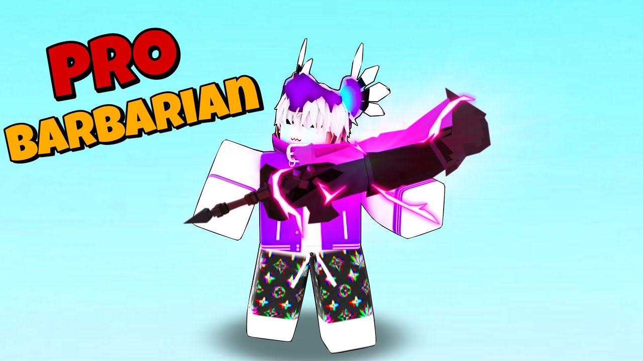 Pro BARBARIAN KIT Gameplay in MOBILE.. (Roblox Bedwars)