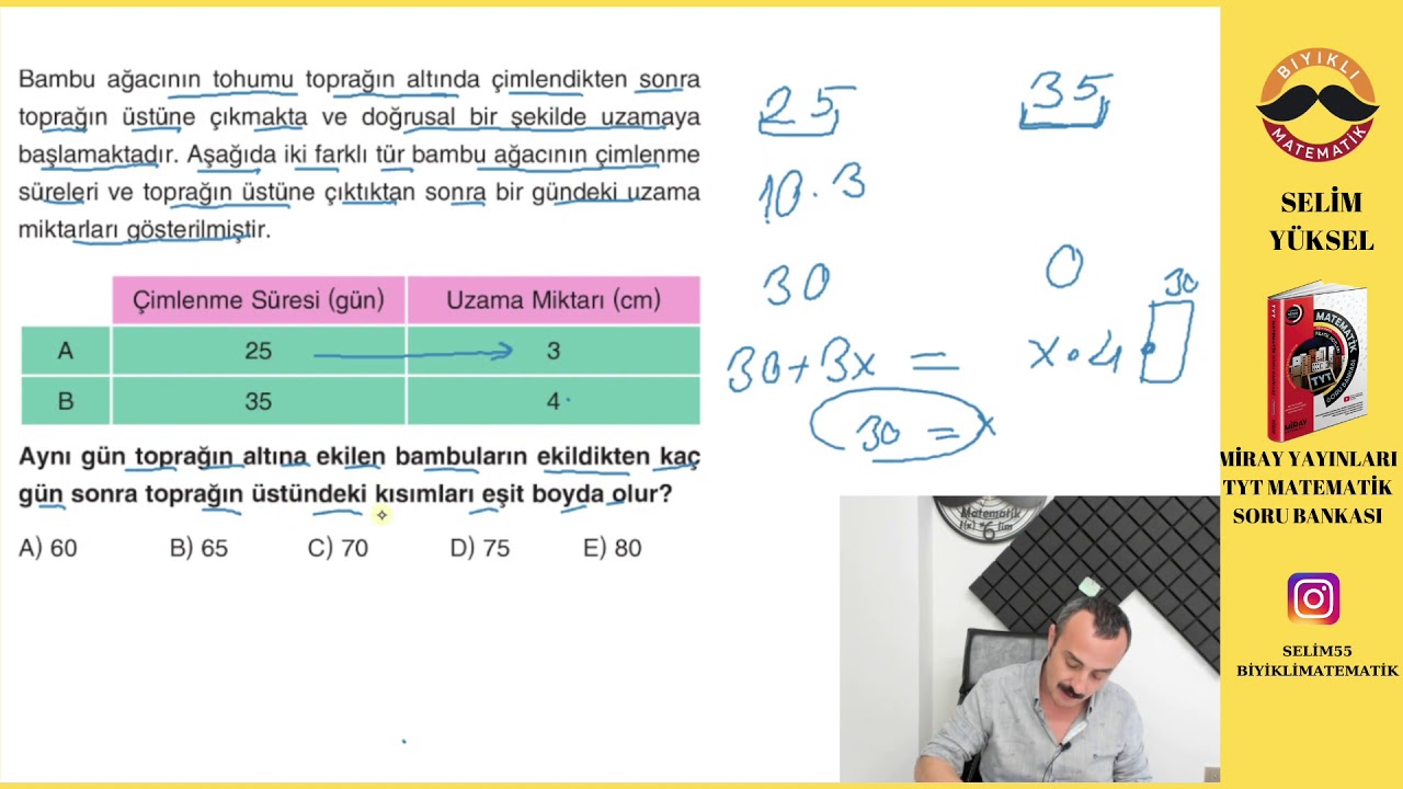 Sıra Yeni Nesilde SAYI-DENKLEM KURMA PROBLEMLERİ Test 6 Miray Yayınları TYT Soru Bankası