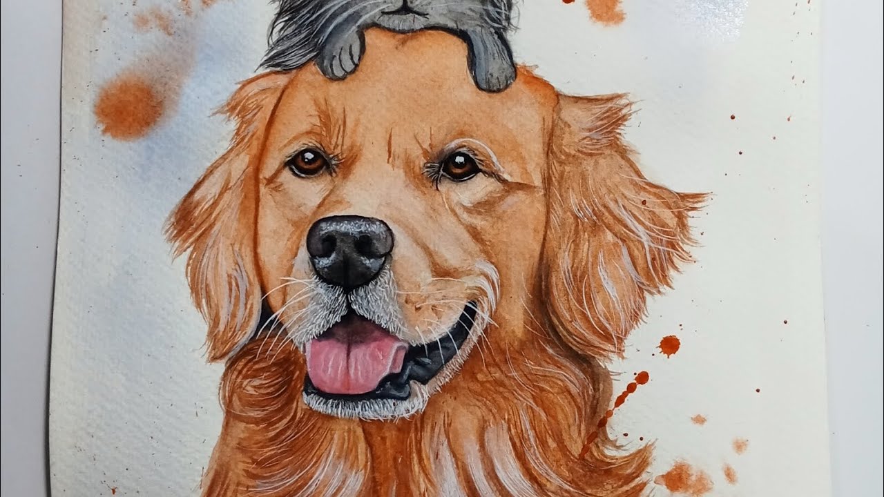 Pet watercolor potraits 🌟watercolor painting ll video for beginners ll