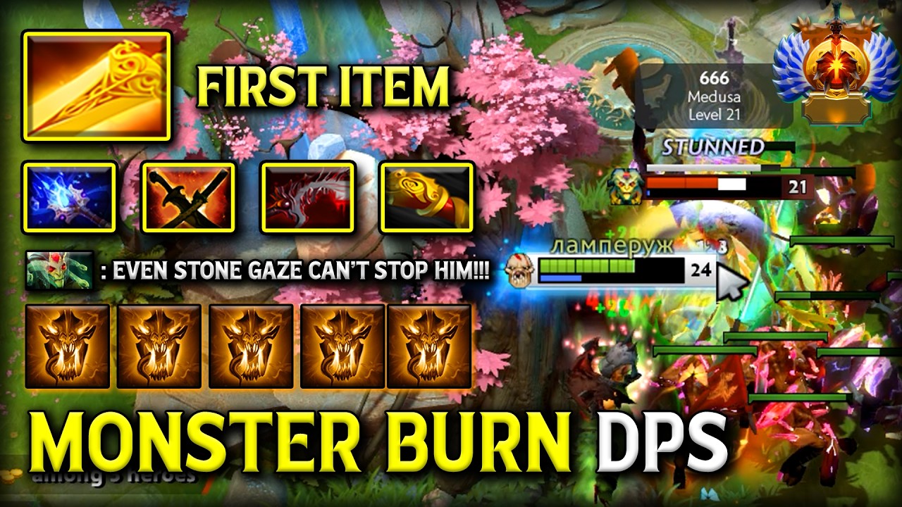 MONSTER BURN DPS CARRY Lifestealer | First Item Radiance Facing Against Medusa 7.40c DotA 2
