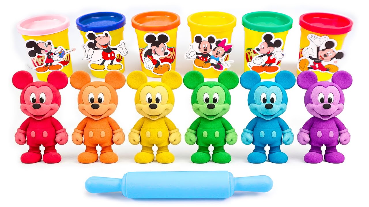 Oddly Satisfying🩷How To Make Rainbow Mickey Mouse Kinetic Sand🌈Mickey Mouse de Arena Cin&eacute;tica