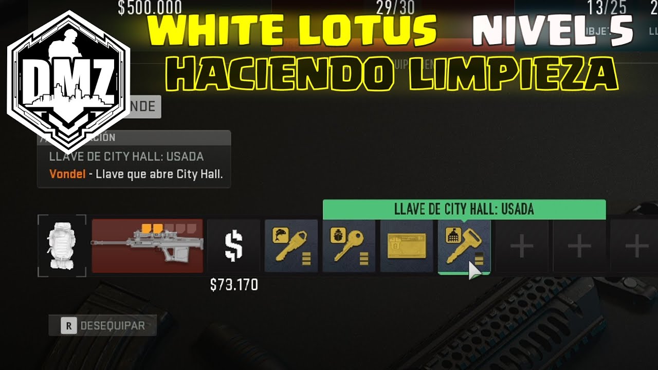 HACIENDO LIMPIEZA ➡️ MISION DMZ WHITE LOTUS NIVEL 5 🔥 WARZONE TEMPORADA 4 🔥
