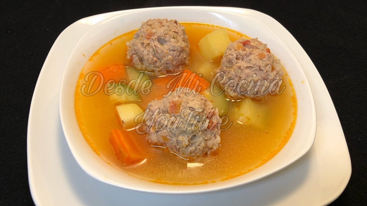 Como hacer ALBONDIGAS EN CALDO -Suaves y Jugosas- || DESDE MI COCINA by Lizzy