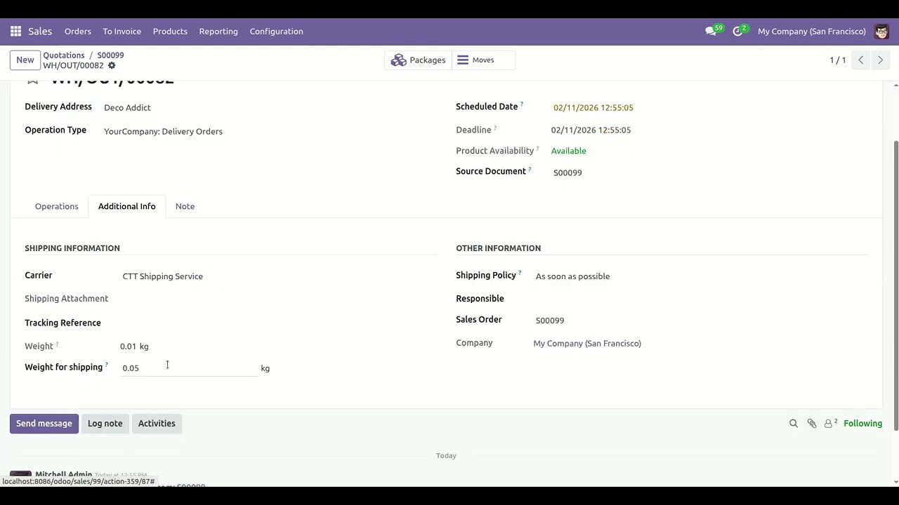 CTT Express Shipping Integration - Label Generation Odoo