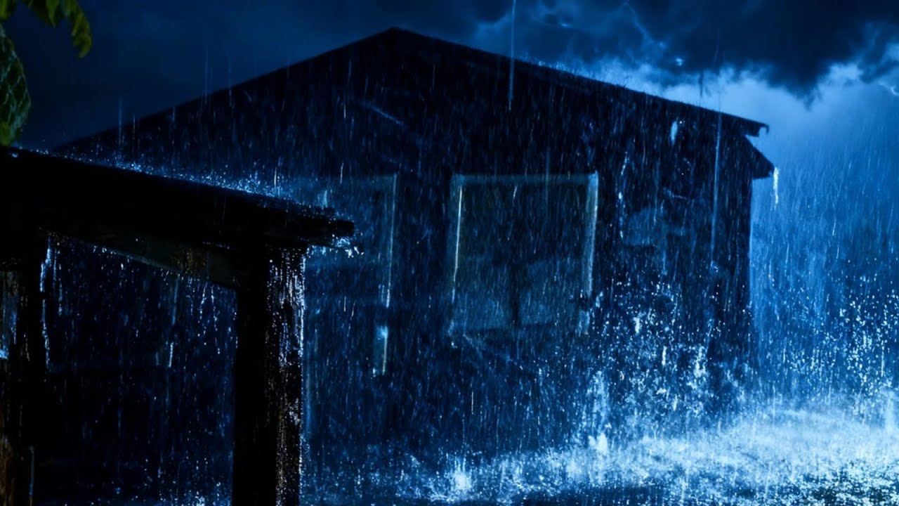 Continuous Rain & Thunder (Black Screen)