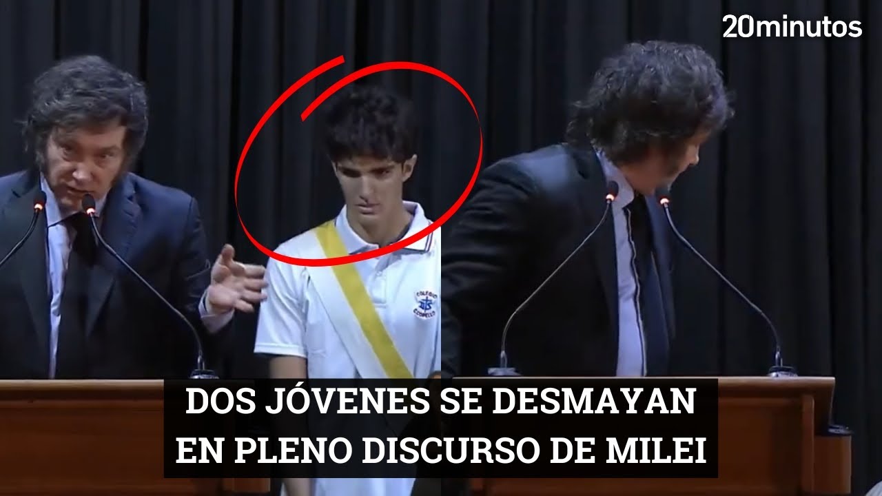 Dos alumnos se desmayan en DISCURSO DE JAVIER MILEI