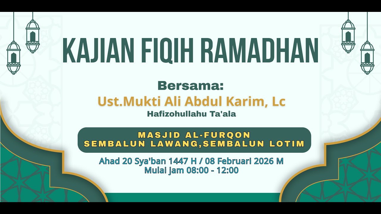 LIVE: Kajian Fiqih Ramadhan  Sembalun //.Ust.Mukti Ali Abdul Karim, Lc.Hafizohullahu Ta'ala