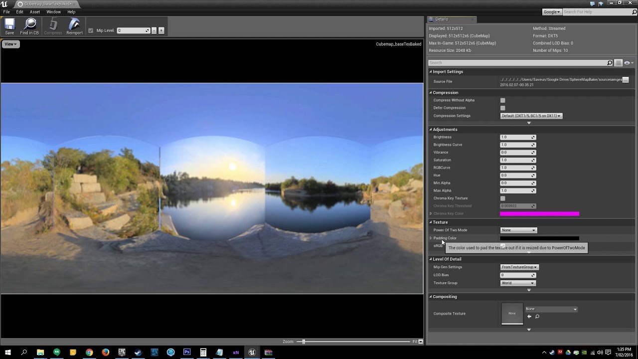 CubeMap from HDRI for Unreal Engine 4.10