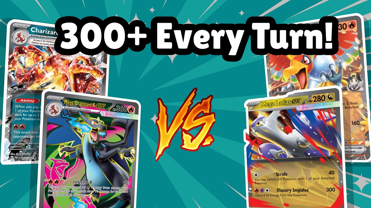 Mega Latias ex W/ Ho-oh VS Mega Charizard X ex | Phantasmal Flames | Mega Evolution | Pokemon TCG