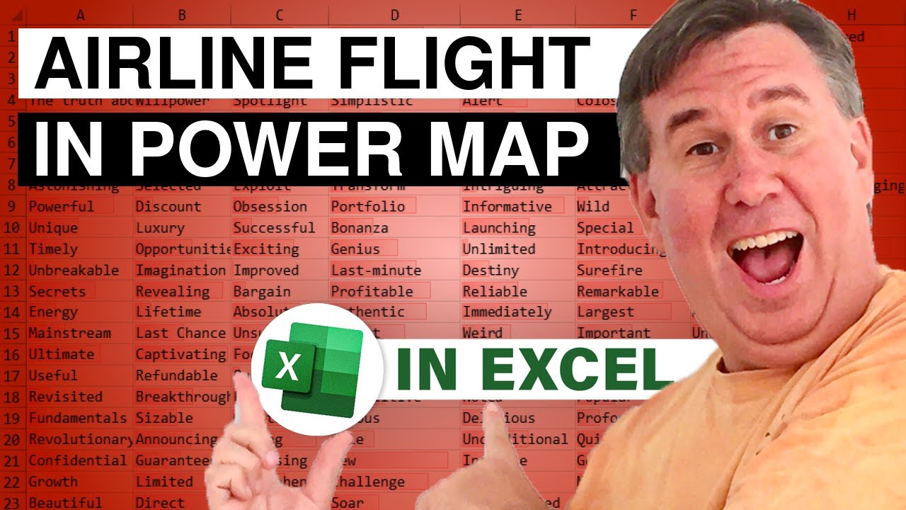 Excel - Visualize Airline Flight with 3D Map in Excel: Episode 1674