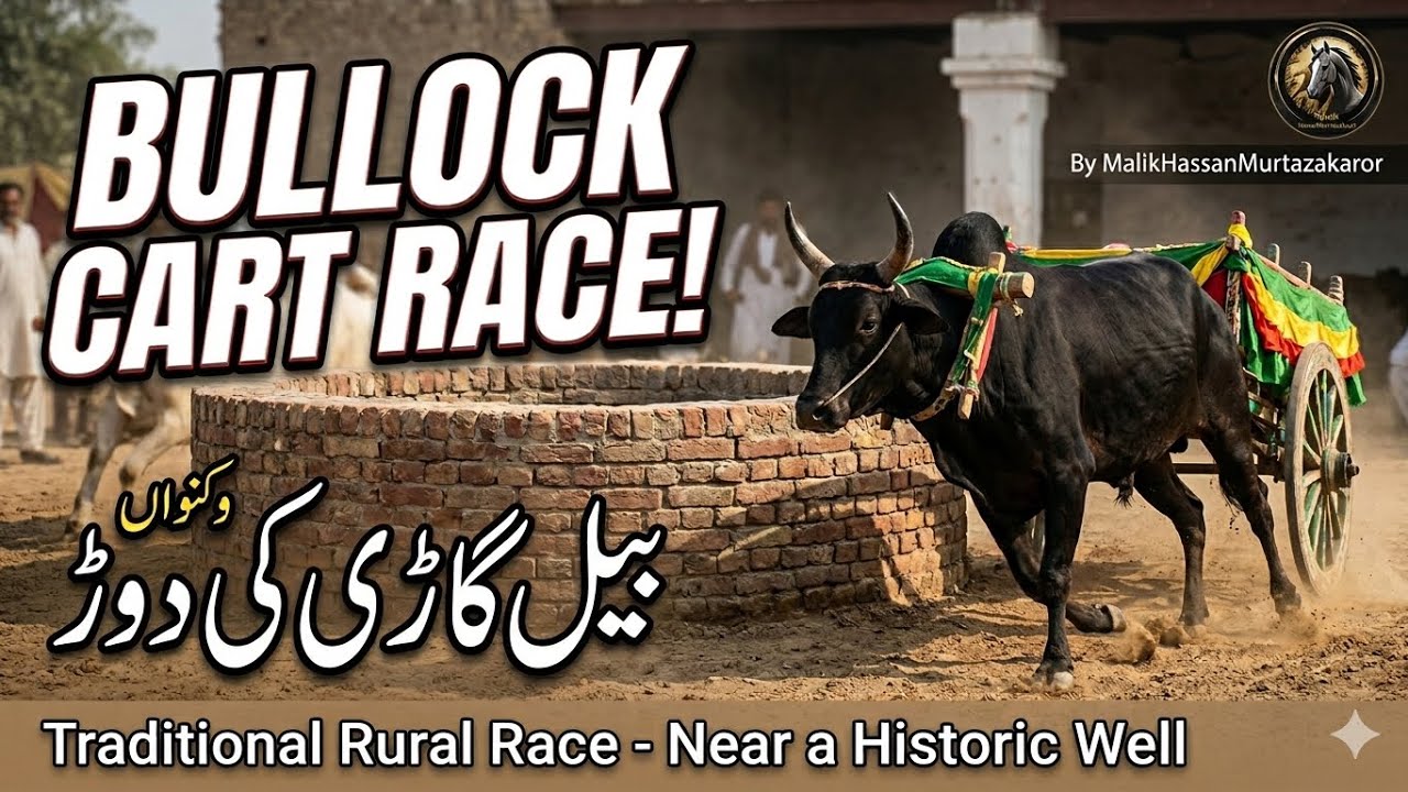 Bullock Cart Race Around a Well کنواں کے گرد بیلوں کی دوڑ baloun ki dor