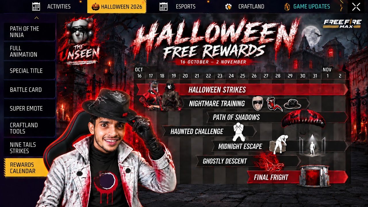 HALLOWEEN 2026 FREE REWARDS 👻 Free Fire Max