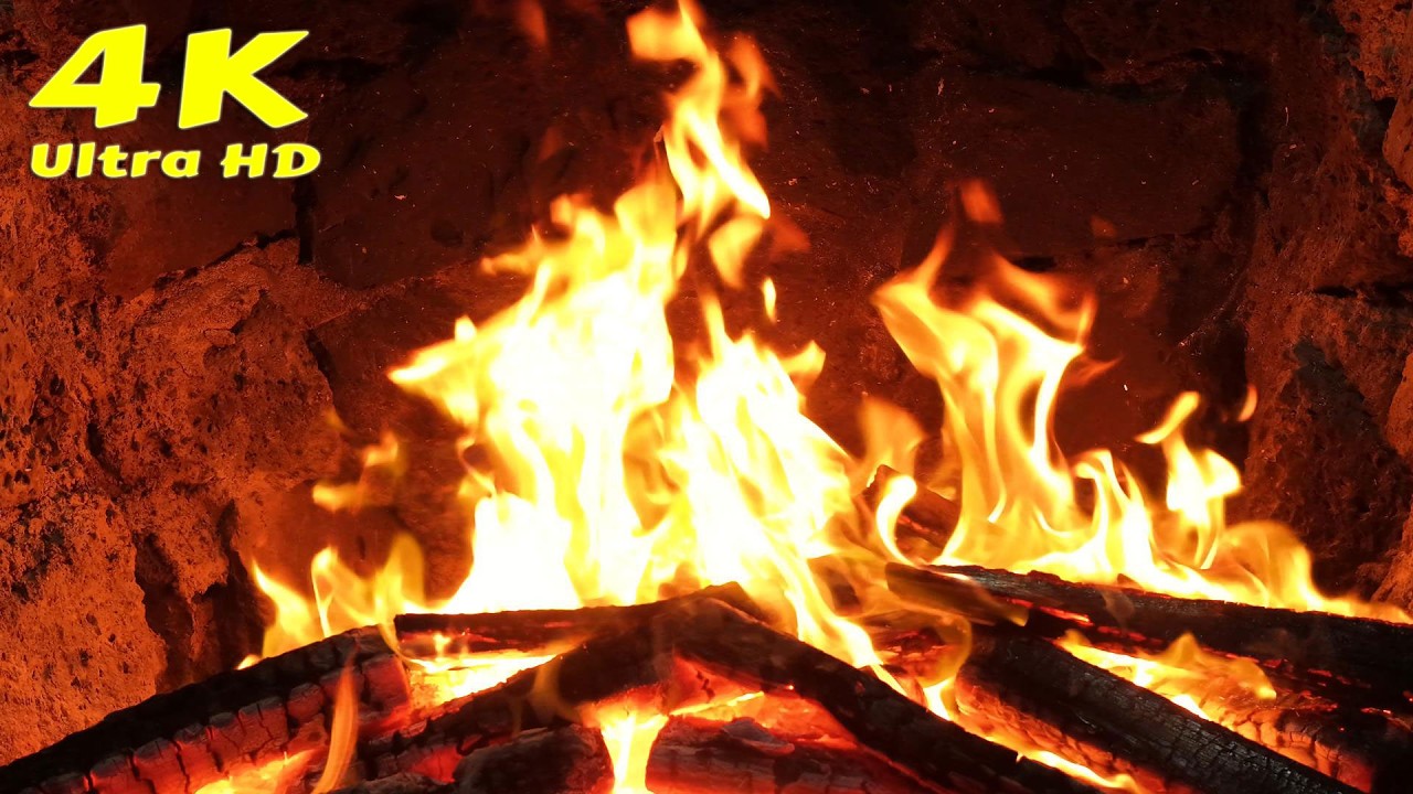 🔥 Fireplace with Burning Logs 12 Hours of Soothing Crackling Fire Sounds 4K. Cabin in the woods