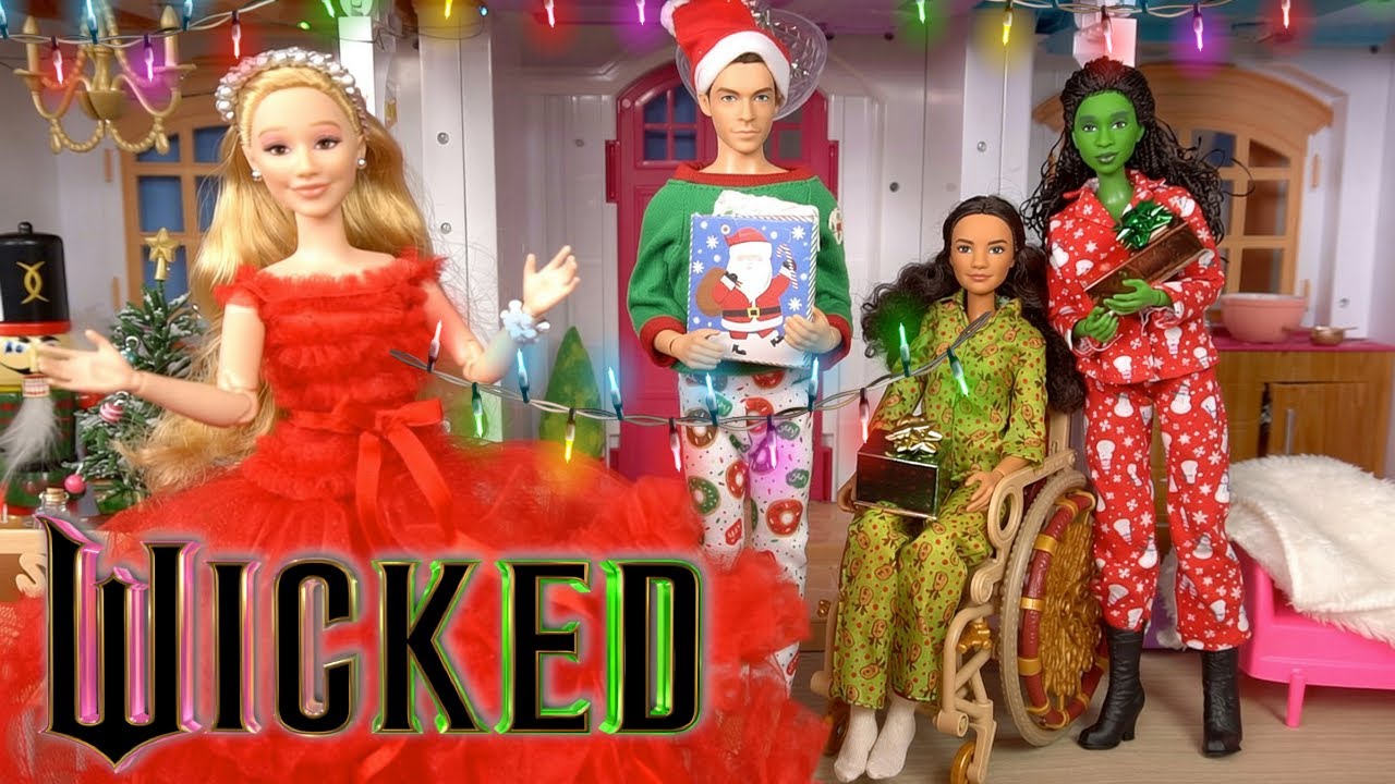 Barbie Wicked Glinda & Elphaba Dolls Holiday Party Routine