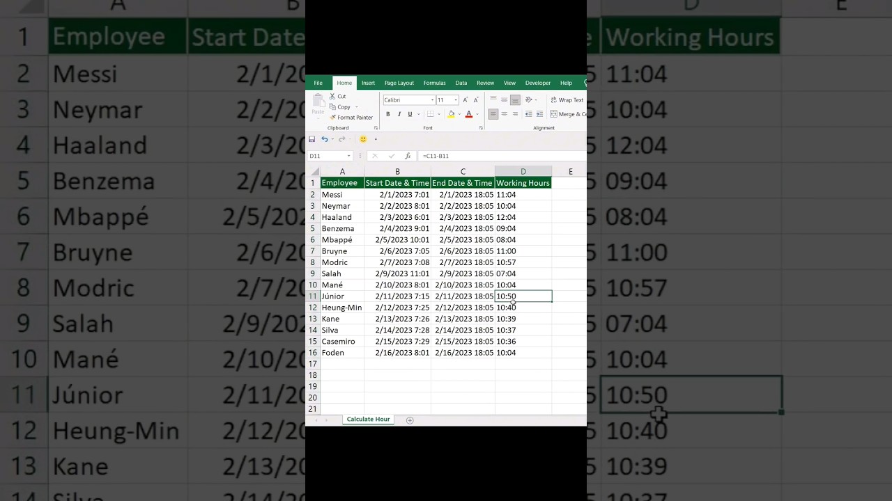 Calculate Hour When Date & Time Combined in cell | Excel Tips & Tricks #excel #shorts #exceltips