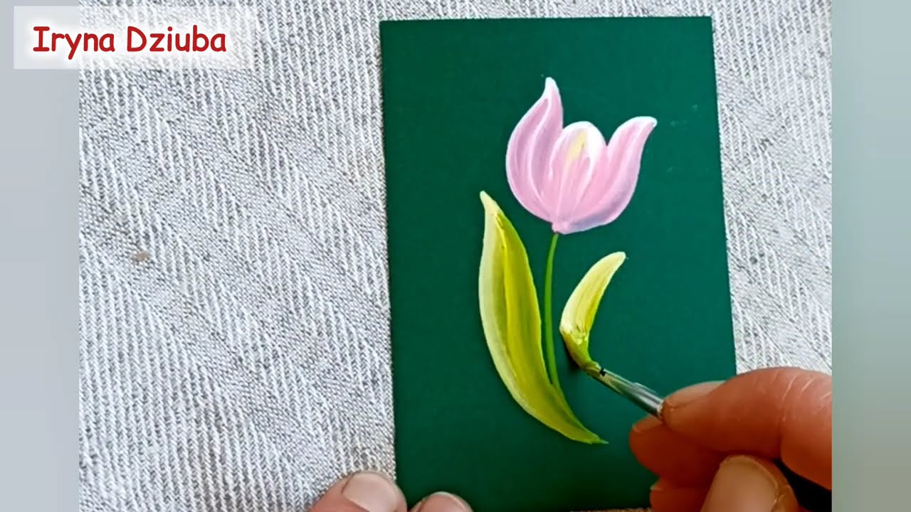 Relaxing Tulip Painting 🌷Petrykivka Greeting Card Art