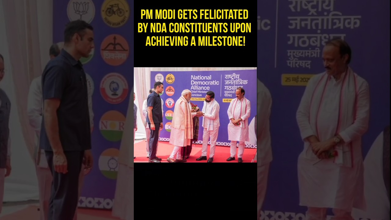 PM Modi gets felicitated by NDA constituents upon achieving a milestone!#shorts #modi #pmmodi