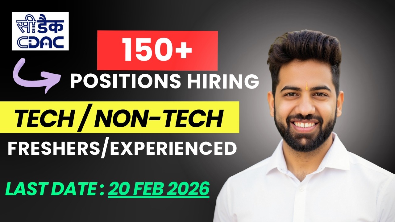 CDAC 150+ Positions Hiring | Tech/Non Tech | Project Engineer Hiring | Freshers/Experienced