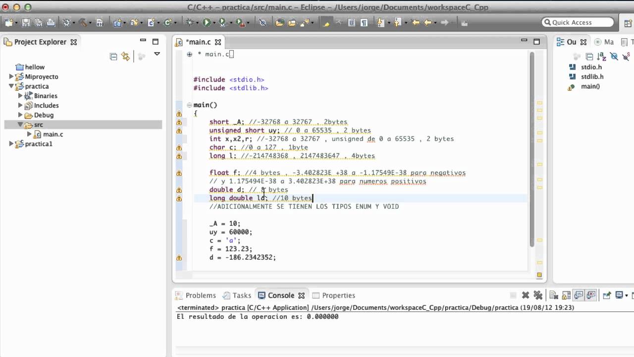 Tutorial C - Tipos de datos en C (Enteros y Reales)