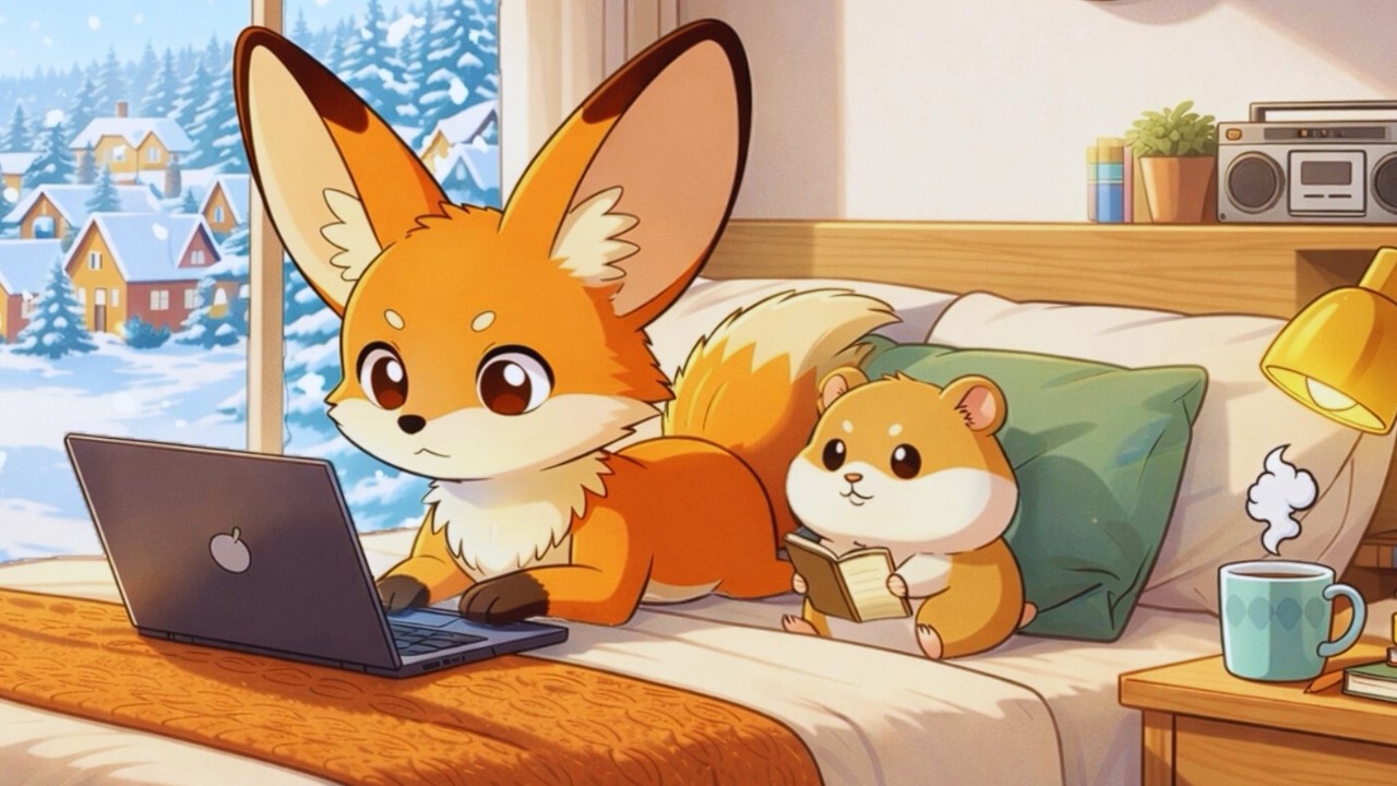 Cozy Lofi with Cute Animals ☕📖 Study, Work & Focus Music (No Lyrics)