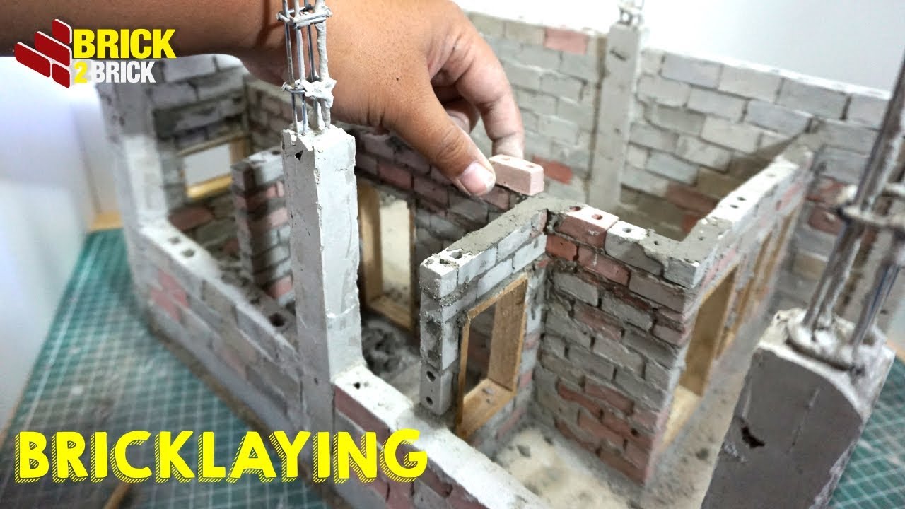 HOW TO BUILD A BRICK WALL - AMAZING BRICKLAYING MINI HOUSE