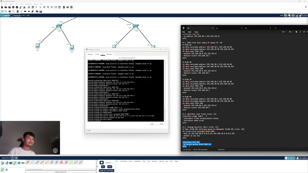Implementasi Inter-VLAN Routing & ACL pada Multilayer Switch - Studi Kasus Perguruan Tinggi