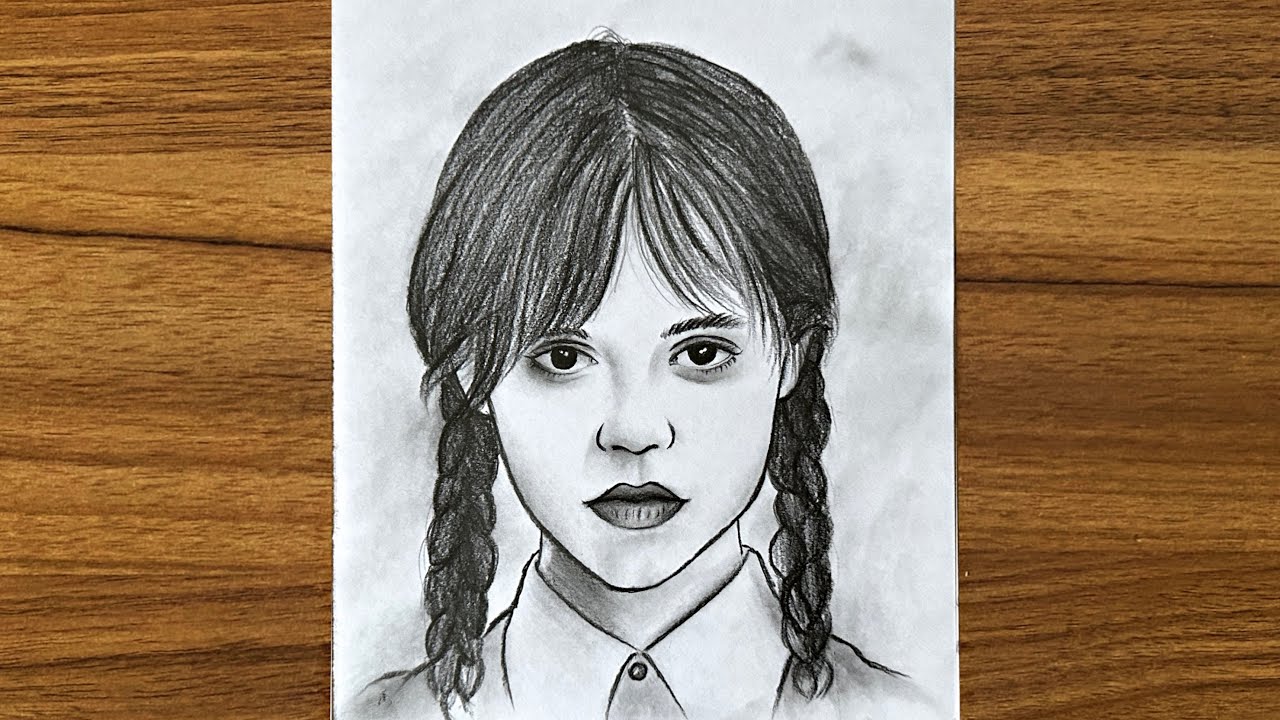 How to Draw Wednesday Addams || Easy drawing ideas for beginners || Draw wednesday addams