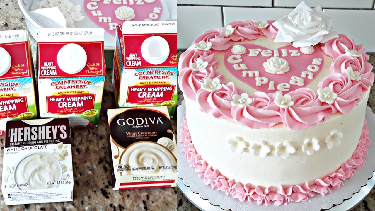 Chantilly Con Pudding De Chocolate Blanco Para Pastel