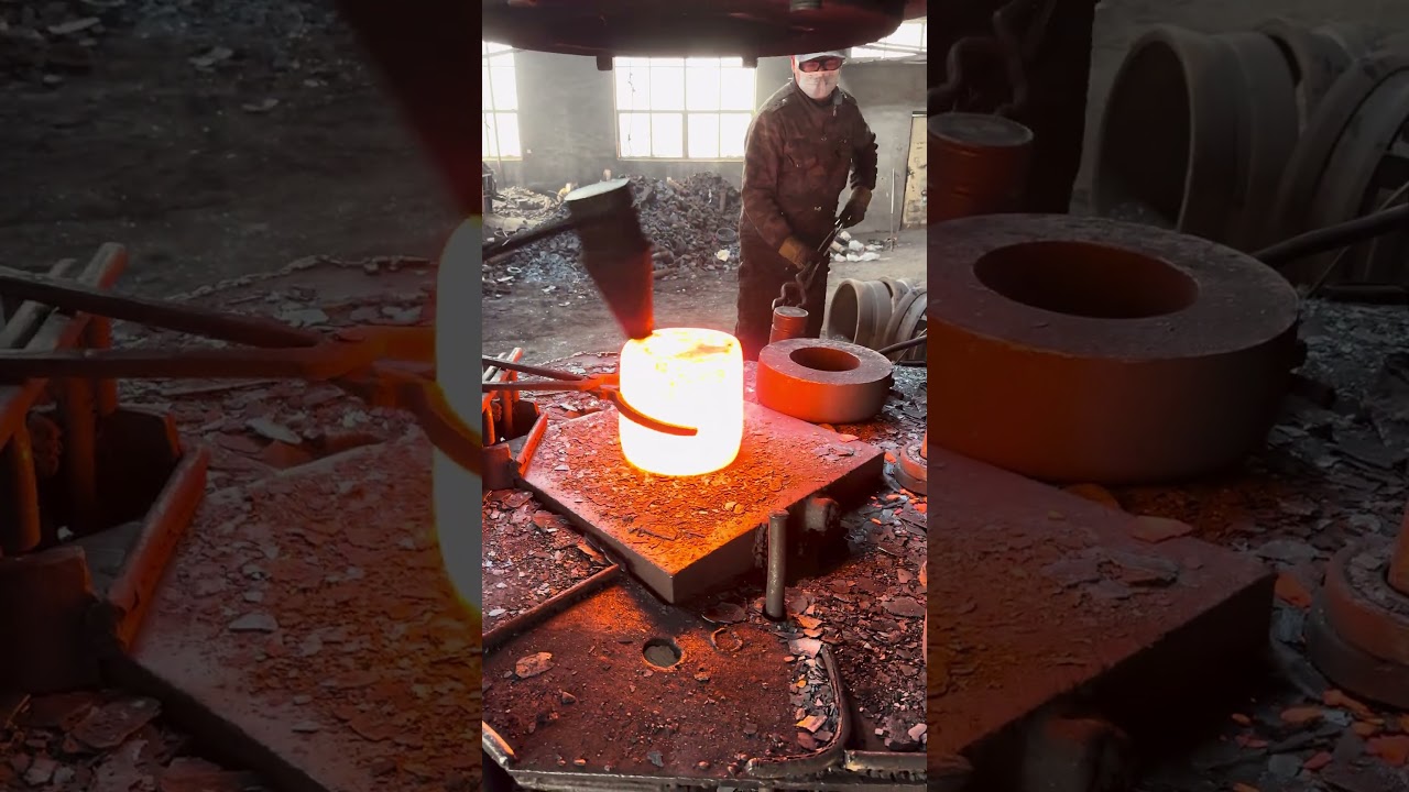 Inside the global forge hub factory Air hammer forging powerful industrial teamwork #process #forge