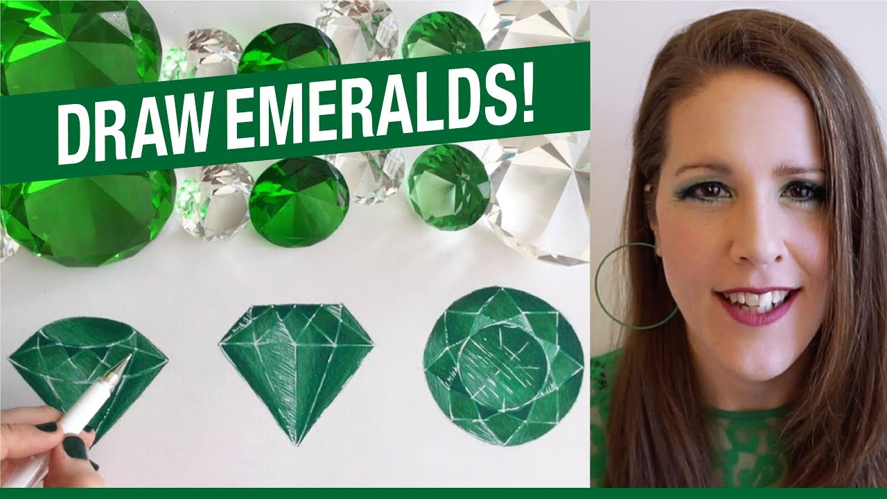 How To Draw An Emerald! Green Emerald Drawing!