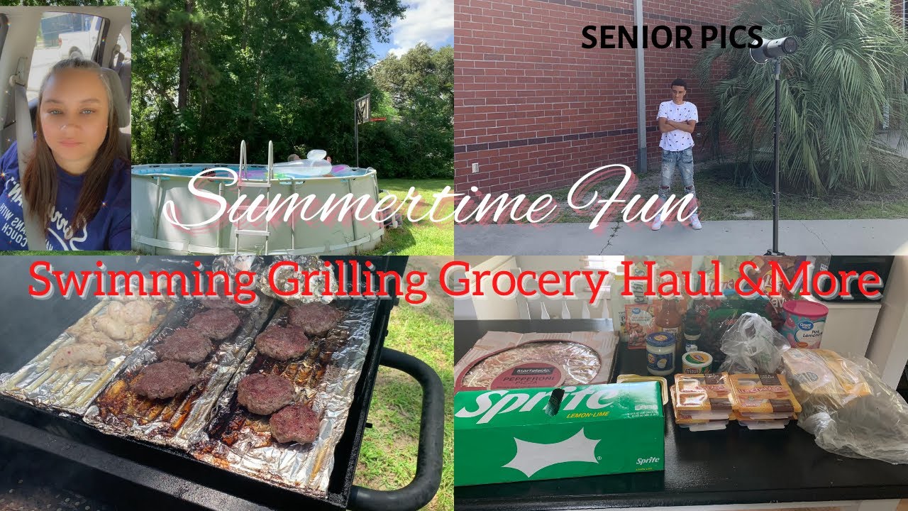 SUMMERTIME FUN WEEKEND VLOG| Swimming + Grilling + 4Wheelers| Back to School Senior Pictures|