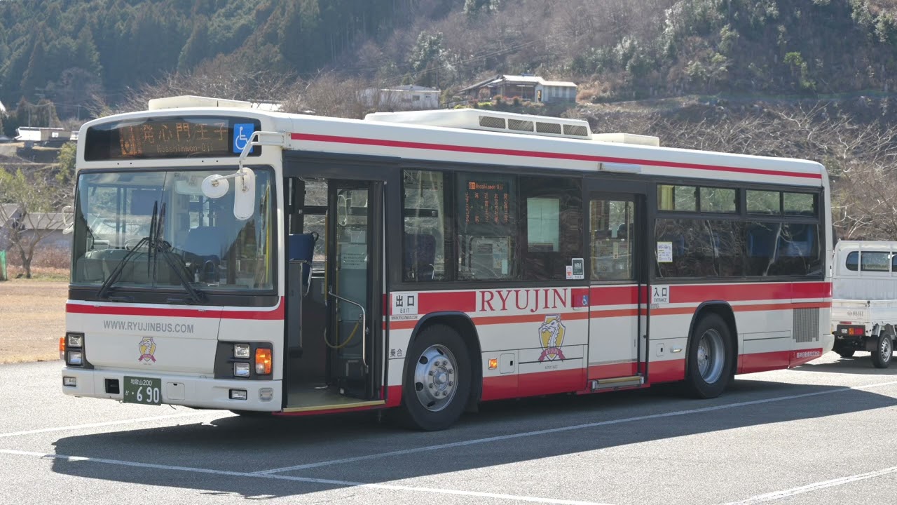 【高回転走行音】シフトダウンも！V8で行く国道！　KL-LV280L1龍神バス　690