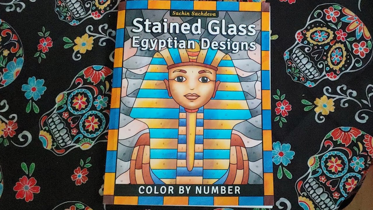 Flip Through Of Sachin Sachdeva's New Colour By Number Stained Glass Egyptain Designs Coloring Book