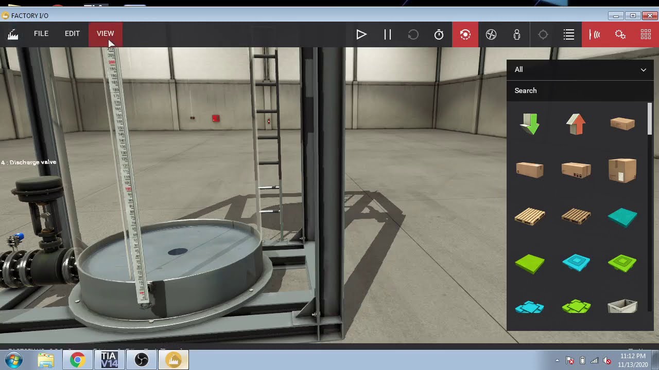 Factory IO Scene Filling Tank Timer - Tutorial 11 - TIA Portal