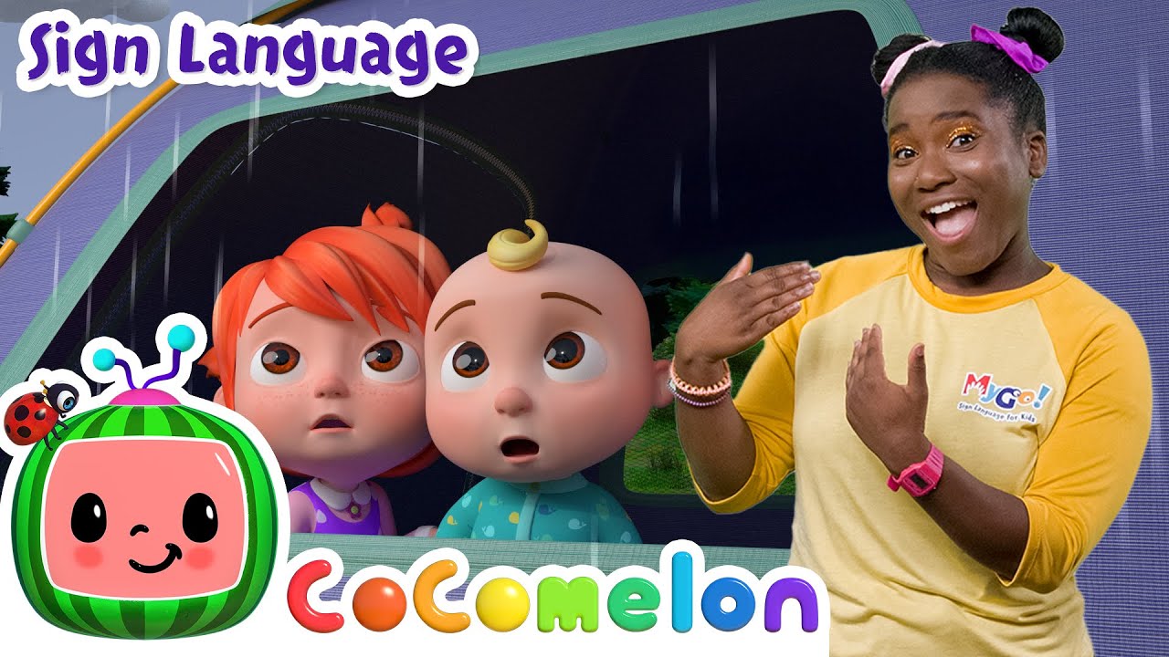 Rain Rain Go Away 🌧️☂️ | CoComelon with ASL | 🖐️ Sign Language for Babies 🖐️