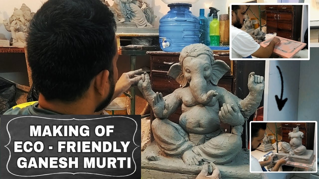 शाडू माती पासून बनवलेली आकर्षक गणेश मूर्ती | Hand made and Eco-friendly |