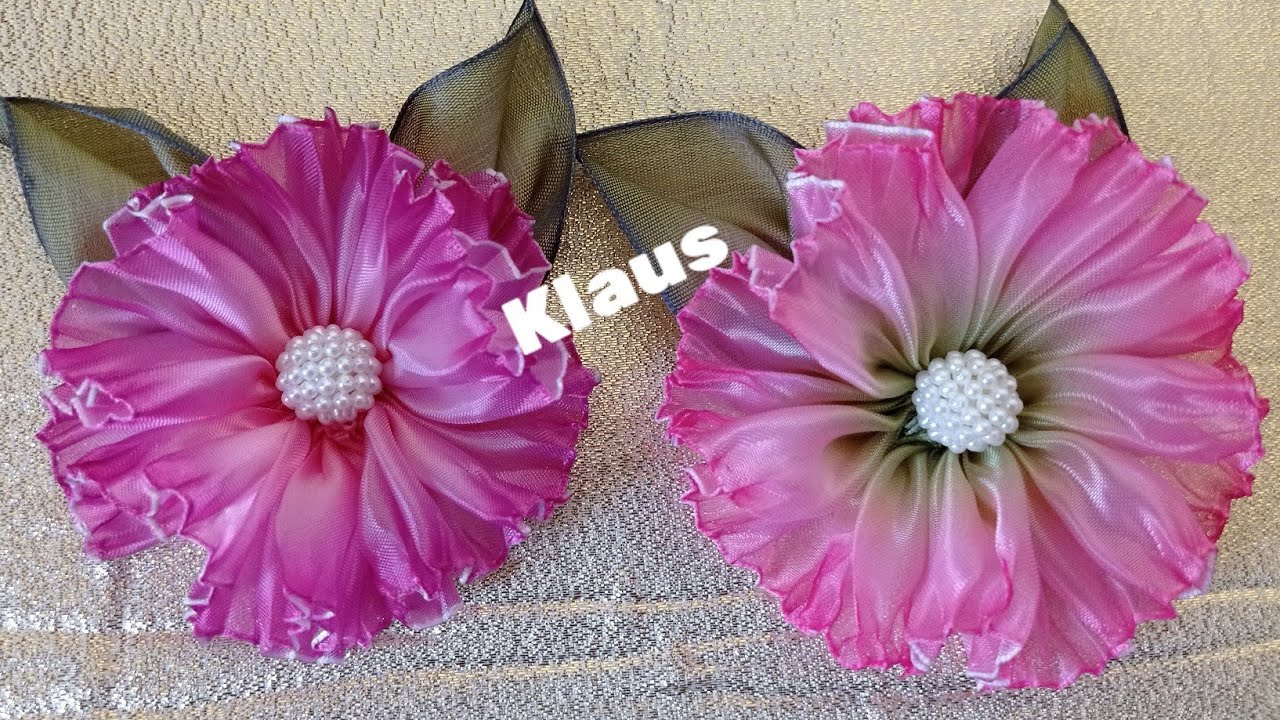 # 198 FLOR ORGANZA TECNICA AGUJA QUEMADA (RIBBON FLOWERS / HOW TO MAKE FLOWERS)