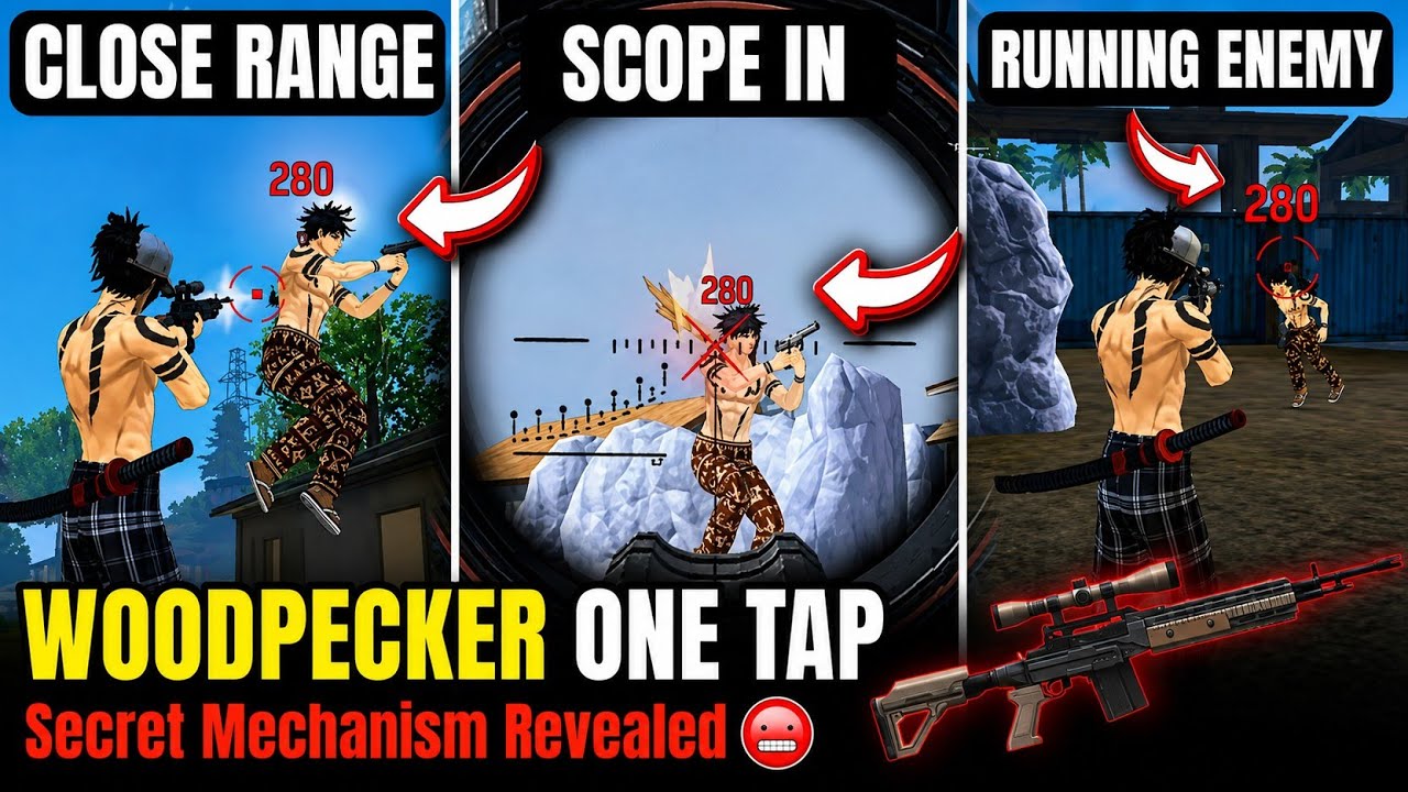 Free Fire One Tap Mechanism Exposed 😱 [ PART 4 ] Master Woodpecker One Tap ✅