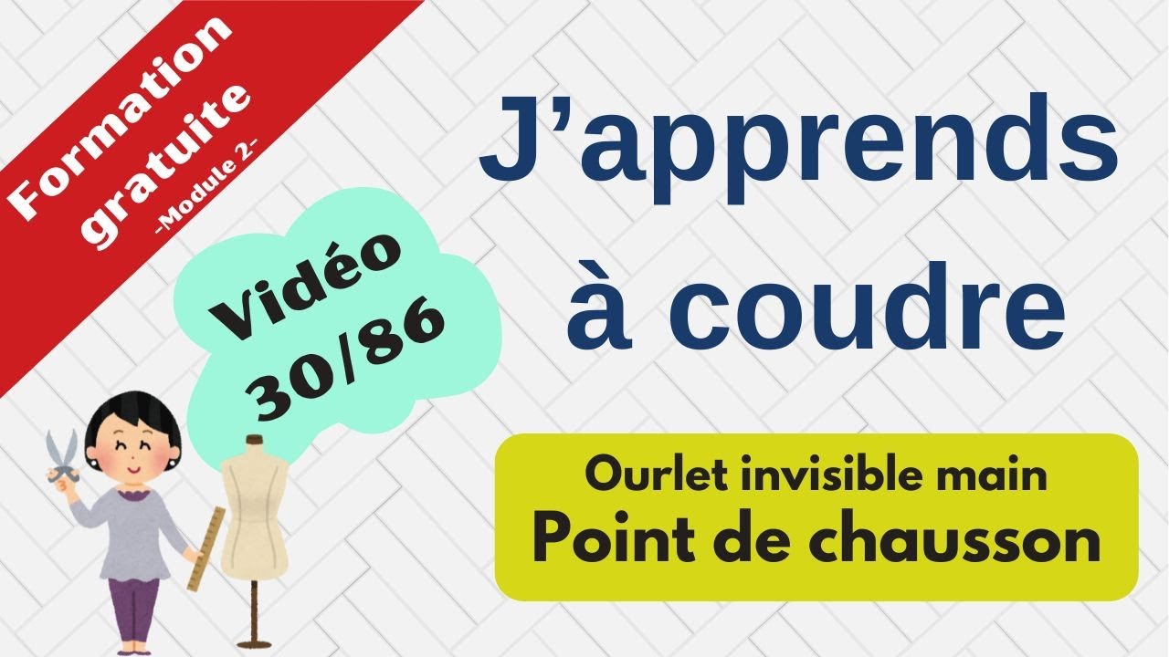 Ourlet invisible main au point de chausson