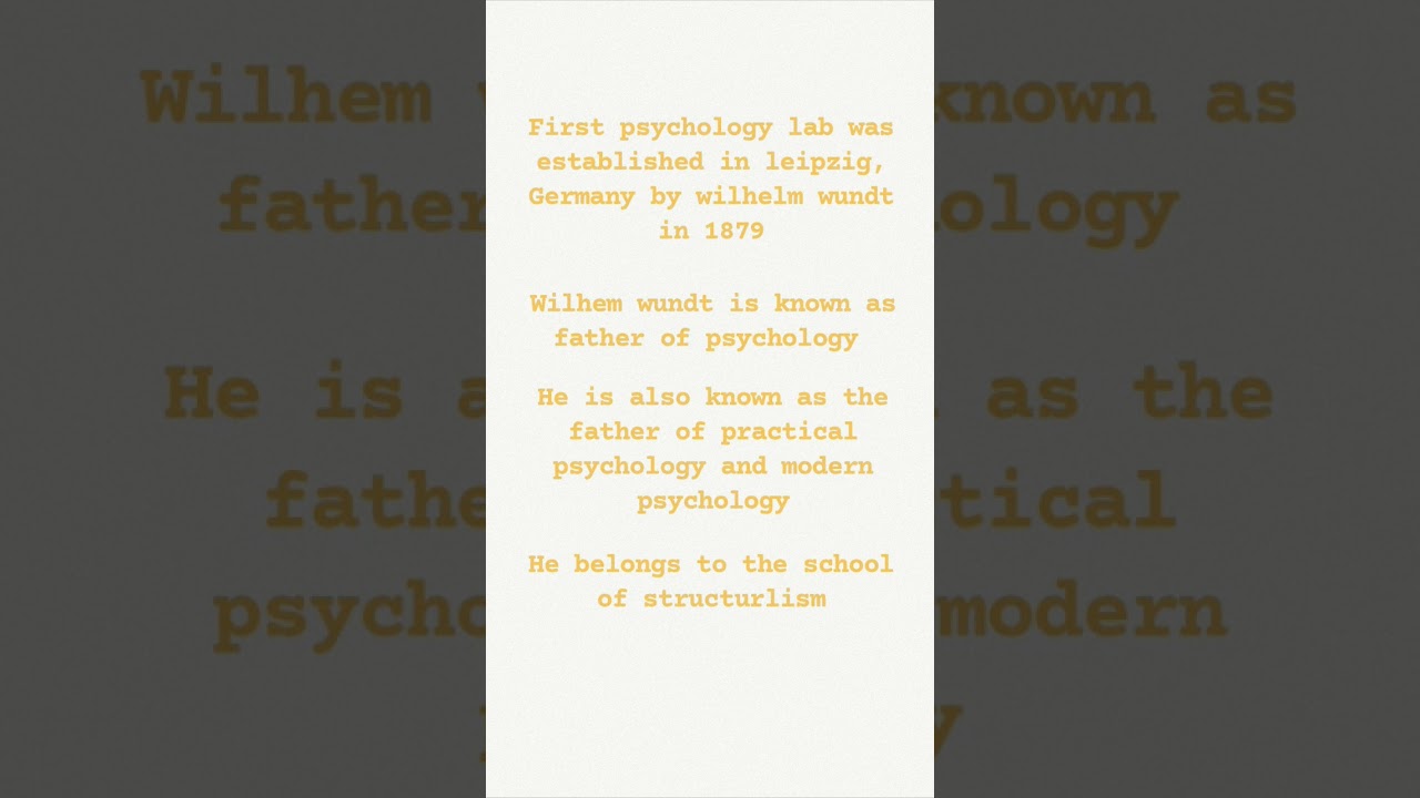 Wilhelm wundt #Psychology#IMP for exams