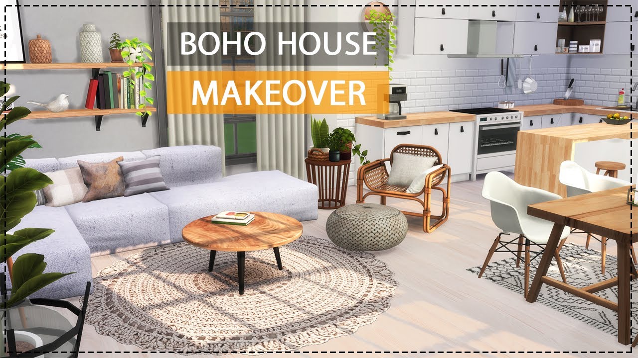 Extreme House Makeover🌿Boho Style | The Sims 4 | STOP MOTION BUILD